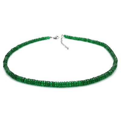 Бусы из натуральной Шпинели зеленой диски, 48см, 50г