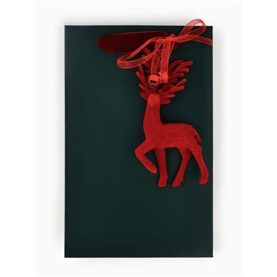 Пакет подарочный «С Новым годом», с бубенцами и ёлочной игрушкой, олень, 18×23×11 см