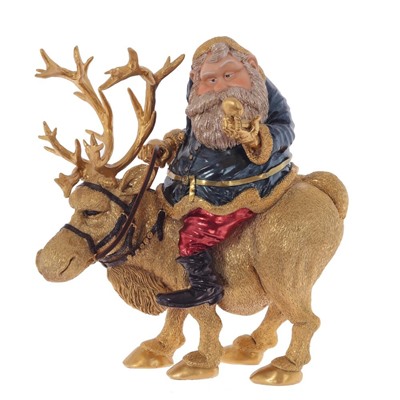 GAEM Фигурка декоративная "Дед Мороз на олене", L22 W15 H24 см