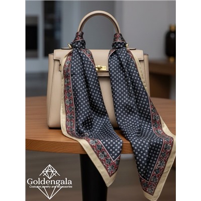 Косынка шелковая с принтом Арт 25183/005