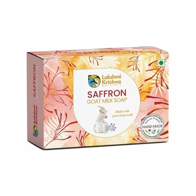 Мыло с Козьим молоком и Шафраном (100 г), Saffron Goat Milk Soap, произв. Lakshmi Krishna