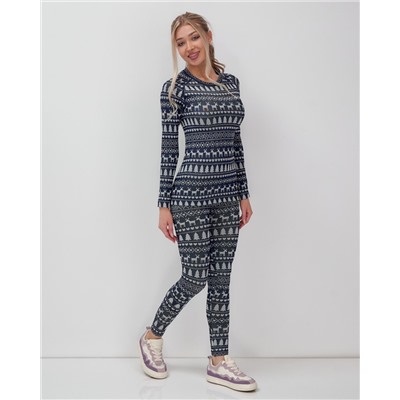 Комплект женского термобелья темно-синего цвета 2520TS