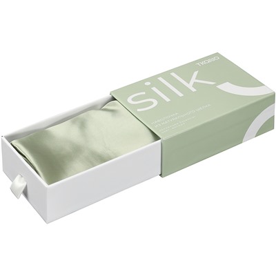 Наволочка из натурального шелка мятного цвета из коллекции Essential, 50х70 см