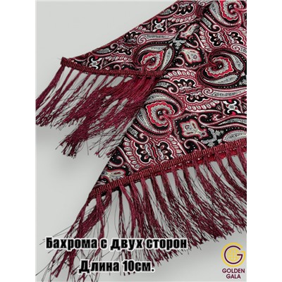 Косынка теплая на флисовой подкладке с бахромой Арт 2347/2