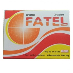 Тайский Альбендазол 200 мг от паразитов Fatel 6 таблеток