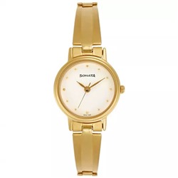 Наручные часы золотого цвета, Gold Watch Thin Wristlet, произв. Sonata