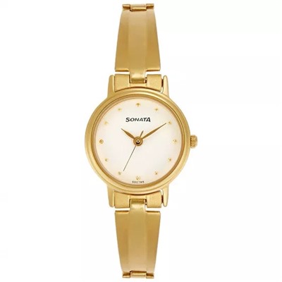 Наручные часы золотого цвета, Gold Watch Thin Wristlet, произв. Sonata