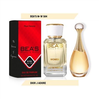 Beas W504 Christian Dior J'adore Women edp 50 ml, Парфюм женский Beas W504 создан по мотивам аромата Christian Dior J'adore