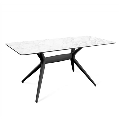 Стол SHT-TU30-2/ТT27-1 120/76 пластик HPL
                        черный / белая аврора