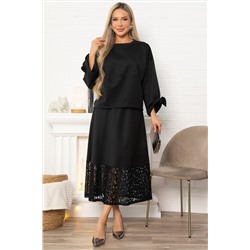 Юбка с кружевом Элегия (черная) Ю14913-10М