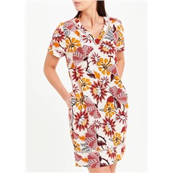 Floral Short Sleeve Linen Dress