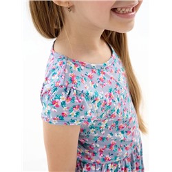 Детское платье "Карусель" / Нежные цветочки на голубом