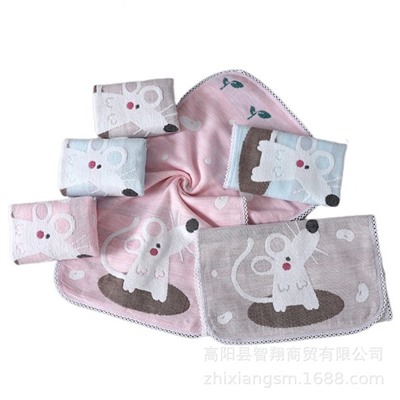 Snowy children's scarf cotton jet series kitten gauze children's towel children wipe face towel pad scarf factory price wholesale