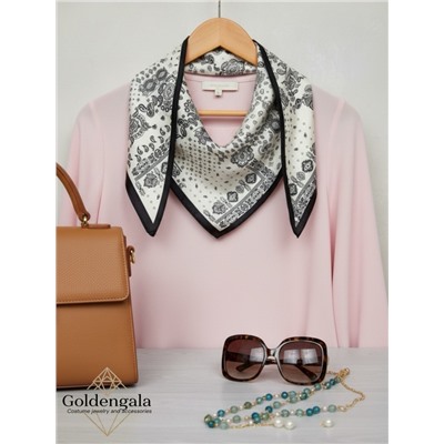 Косынка шелковая с принтом Арт 25183/009