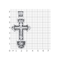 Крест (кн.Александр) из серебра литье  частичное чернение