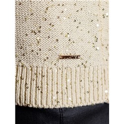 Джемпер поло с застежкой на пуговицы из хлопковой пряжи с пайетками