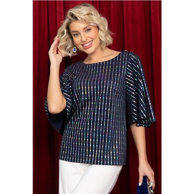 Блуза праздничная Ты ослепляешь! (синяя) Б14698-7М