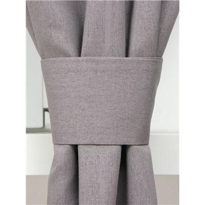 Шторы для кухни Этель ECO, серые, 130 +/-6×180 см - 2 шт., подхваты - 2 шт., 70% хлопок, 30% лён, 1