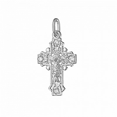 Крест с фианитом серебро 925*
