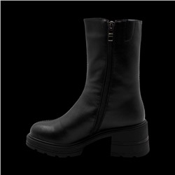 Ботинки из натуральной кожи на меху РМ-084-1 черные