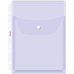 Папка-вкладыш с перфорацией на кнопке Berlingo, А4, ПВХ, 180мкм, глянцевая, расширяющаяся до 250л.