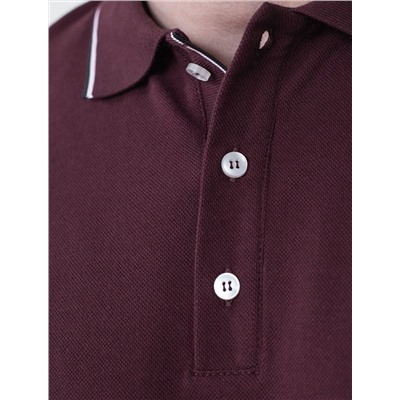 Футболка поло с плетеным воротником на пуговицах из эластичного хлопка