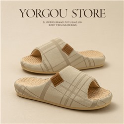Antibacterial slippers, non-slip deodorized universal footwear indoor, absorbs sweat and smell, cotton and linen