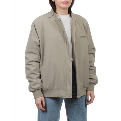 H24-608 GRAY/GREEN Куртка бомбер демисезонная женская (100 гр. синтепон)