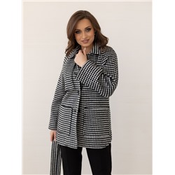 Пальто женское демисезонное 25010 (черно-белый)