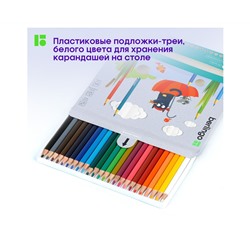 Карандаши цветные Berlingo "SuperSoft. Жил-был кот", 24цв., трехгран., заточен., картон, европодвес