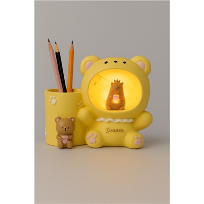 Ночник - подставка для канцелярских принадлежностей «Dream bear», yellow