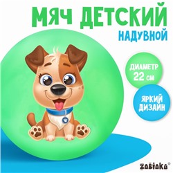 Мяч детский «Пёсик» 22 см, 60 г, цвета микс