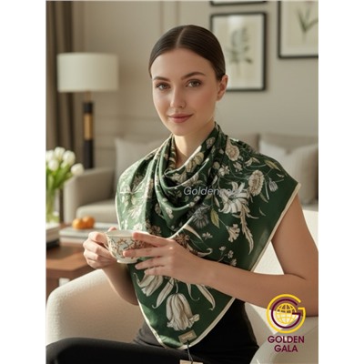 Платок утепленный "Византия" Арт 2026/4 (фон зеленый)