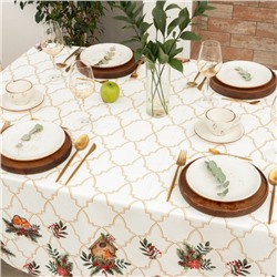 Скатерть новогодняя «Этель Winter robin» 144×220 см, 100% хлопок, саржа 190 г/м²