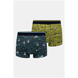 Bokserki bawełniane męskie z domieszką elastanu wzorzyste (2-pack) kolor multicolor
