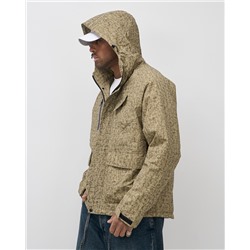 Куртка спортивная мужская весна осень бежевого цвета 25471B