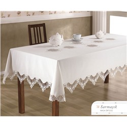 Скатерть с Декоративной Вышивкой 160x260 см Sarmasik - Royal Nazik