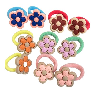 Резинки детские цветочки 10 шт 5 пар РД 1