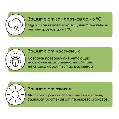 Материал укрывной, 10×2.1 м, плотность 60 г/м², спанбонд с УФ-стабилизатором, белый, Greengo, Эконом 30%