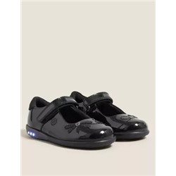 Kids' Leather Flashing Light School Shoes (8 Small - 1 Large)