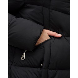 Пальто зимнее утепленное с капюшоном женское черного цвета 7729Ch