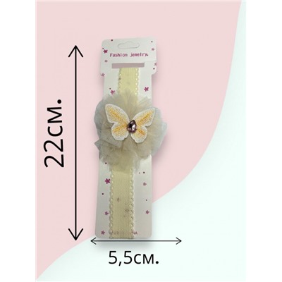 Ободок-повязка детская с бабочкой Арт ОБ8А тип 4