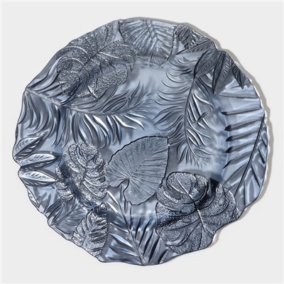 Тарелка «Арабис», d=28 см, стекло, голубая