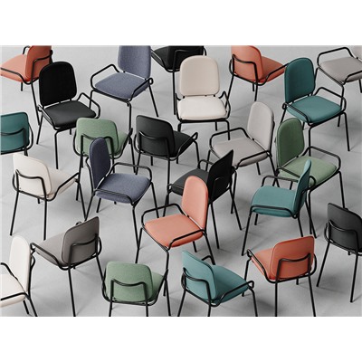 Стул Ror, Double Frame, велюр, черный /черный