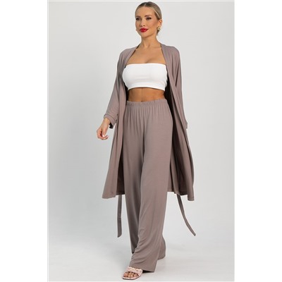 Брюки-палаццо для дома Шелк вискозы (латте) Б14499-52М