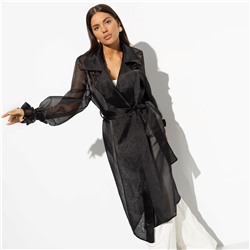 Кардиган полупрозрачный из органзы, Разворот к счастью (с поясом)