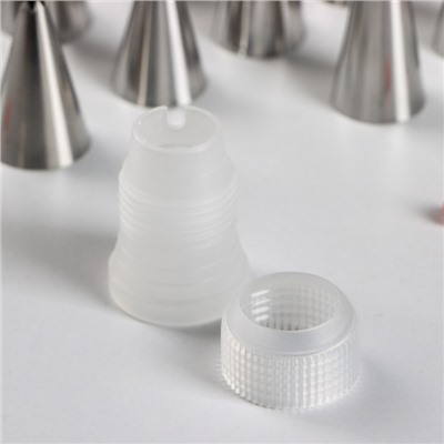 Набор насадок кондитерских Доляна, d=1.5 см, насадки 23 шт., адаптер 1 шт., МИКС