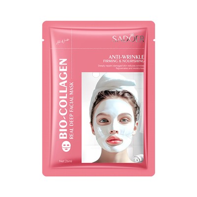 Биоколлагеновая маска для лица против морщин SADOER Bio-Collagen Real Deep Facial Mask, 26 мл