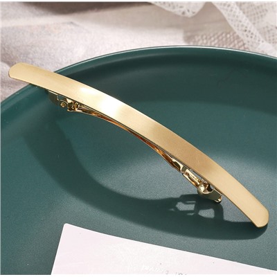 Заколка-автомат для волос металлическая Золотая ТОНКАЯ 0,8*10 см.