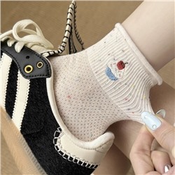 Tide, summer breathable thin cotton cartoon cute knee socks, mid-length